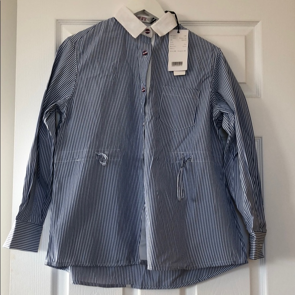 Pin stripped shirt tunic shirt 👔